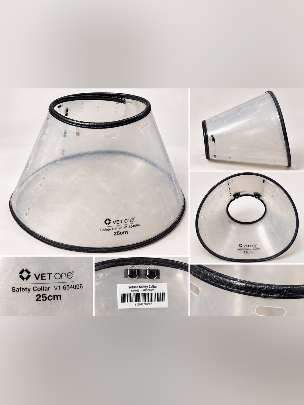 VetOne Safety Collar 25cm Clear Dog Recovery Cone